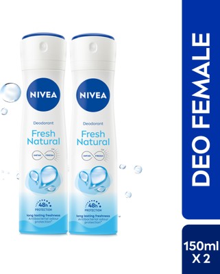 NIVEA Fresh Natural Deodorant Spray For Women, 150 ml (Pack of 2) Deodorant Spray  -  For Women(300 ml, Pack of 2)