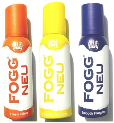 FOGG Fresh Citrus & Intense Cologne & Smooth Fougere 120Ml Deo Body Spray (Set 3) Deodorant Spray  -  For Men & Women(360 ml, Pack of 3)