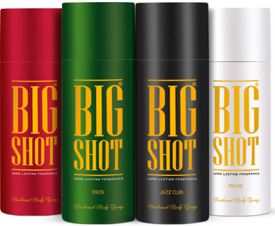 OSCAR Big Shot Deodorant Jazz Club, Privee & Eros (150ml each) Deodorant Spray - For Men(600 ml, Pack of 4)