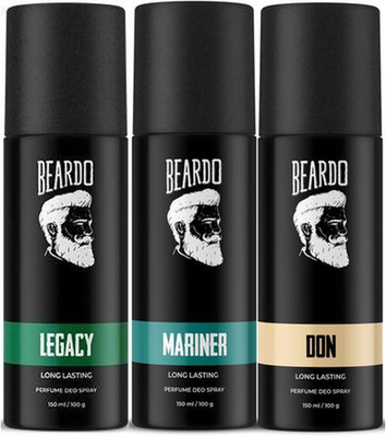 BEARDO Long Lasting Deo for Men | Don , Mariner & Legacy Body Spray Deodorant Spray - For Men(450 ml, Pack of 3)