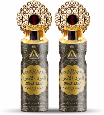 ST-JOHN Ameerah Black Oud Long Lasting Perfumed Deodorant Spray  -  For Men & Women(400 ml, Pack of 2)