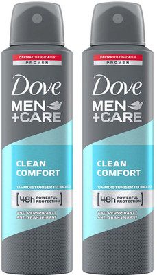 DOVE Men+Care Clean Comfort Dry Spray Antiperspirant Deodorant (Pack Of 2) Deodorant Spray – For Men (300 Ml, Pack Of 2) For Rs. 275 @ 50 %