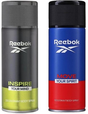 REEBOK move your spirit and inspire your mind deodorant body spray each pack200 ml Body Spray  -  For Men & Women(200 ml, Pack of 2)