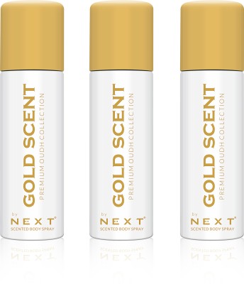 NEXT Gold Scent Deodorant: A Duo of Elegance and Freshness - 3 Luxurious 50ml Packs Deodorant Spray  -  For Men & Women(150 ml, Pack of 3)