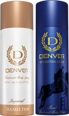 DENVER Imperial and Goal Body Spray  -  For Men(360 ml, Pack of 2)