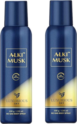 alki musk Luxurious SKY No Gas Body Spray Body Spray  -  For Men(120 ml, Pack of 2)