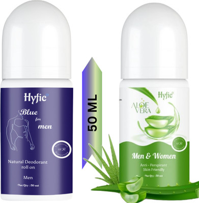 HYFIC Natural Underarm Roll On For chemical Free , Alcohol Free Aluminum Free Deodorant Roll-on  -  For Men(50 ml, Pack of 2)