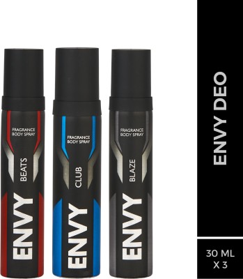 Envy Beats, Club & Blaze Nano Body Deo (30 ml x 3) Deodorant Spray  -  For Men(90 ml, Pack of 3)