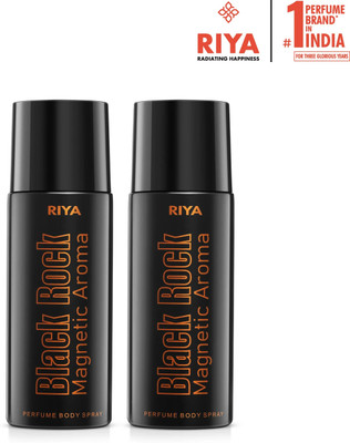RIYA Black Rock Body Spray Deodorant For Men Pack Of 2 150 Ml Each Deodorant Spray  -  For Men(300 ml, Pack of 2)