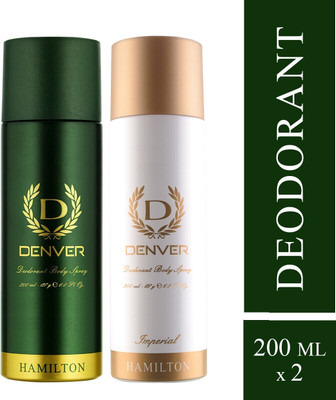 DENVER Hamilton & Imperial Combo Deodorant Spray - For Men(400 ml, Pack of 2)