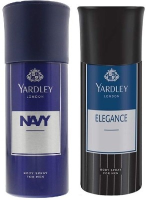 Yardley London 1Navy & 1Elegance Body Spray (150 ml Each Pack of 2) Body Spray  -  For Men & Women(300 ml, Pack of 2)