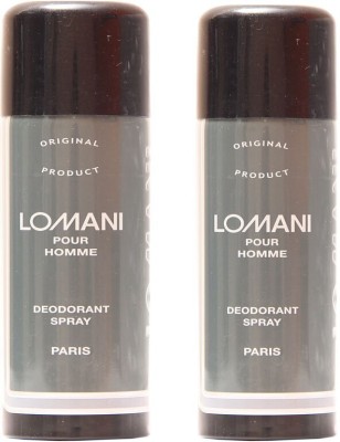 LOMANI Lomani Pour Homme Deodorant Spray  -  For Men & Women(400 ml, Pack of 2)