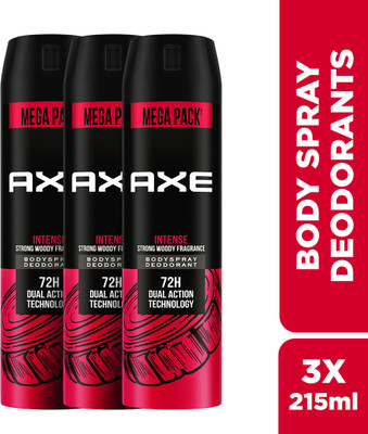 AXE Intense Body Spray - For Men(215 ml, Pack of 3)