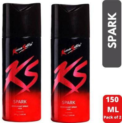 Kamasutra Spark Deodornt Spray 150ml Each (Pack of 2) Deodorant Spray  -  For Men & Women(300 ml, Pack of 2)