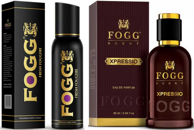 FOGG FRESH FOUGER 120ML & XPRESSIO SCENT 75ML Body Spray  -  For Men & Women(195 ml, Pack of 2)