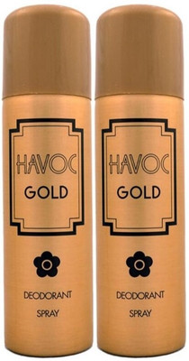 HAVOC Gold Deodorant Spray 200 ML Pack Of 2 Deodorant Spray  -  For Men(400 ml, Pack of 2)