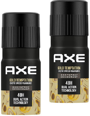 AXE GOLD TEMPTATION LONG LASTING DEODORANT 150 ML PACK OF 2 Deodorant Spray  -  For Men(300 ml, Pack of 2)