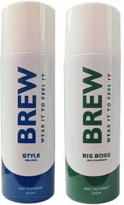 PasCom Brew Big Boss & Style Deodorant Spray Deodorant Spray  -  For Men & Women(200 ml, Pack of 2)