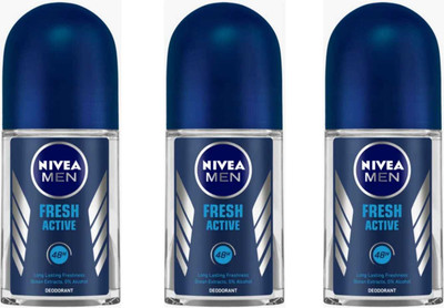 NIVEA 3pc Fresh Active 50ml roll on set of 3 Deodorant Roll-on  -  For Men & Women(150 ml, Pack of 3)