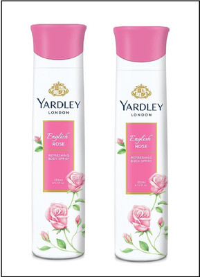 YARDLEY London English Rose Body Spray 150ML pack*2 Body Spray  -  For Women(300 ml, Pack of 2)