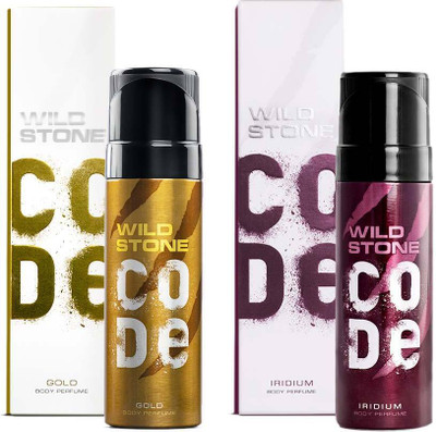 Wild Stone CODE Gold and Iridium No Gas Body Perfume for Men (150 ml each), No Gas Deodorant Spray  -  For Men(300 ml, Pack of 2)