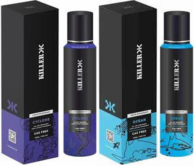 KILLER OCEAN 150 ml + CYCLONE 150 ml DEODARANT Deodorant Spray  -  For Men(300 ml, Pack of 2)