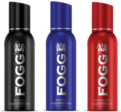 FOGG Marco + Royal + Napoleon - 175ml Each (Pack of 3) Body Spray - For Men(525 ml, Pack of 3)