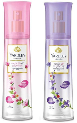 Yardley London Magnolia & Grapefruit ,Violet & Raspberry Body Mist 140ML EACH, PACK OF 2 . Body Mist  -  For Men & Women(280 ml, Pack of 2)