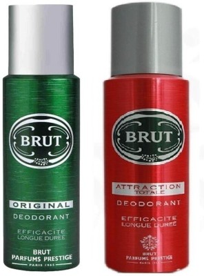 BRUT RED AND GREEN PACK OF 2 CVB Body Spray  -  For Men & Women(200 ml, Pack of 2)