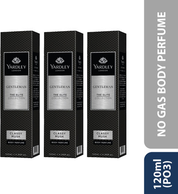 Yardley London Gentleman Elite Collection Classy Musk Body Perfume 120ml Perfume Body Spray - For Men(360 ml, Pack of 3)