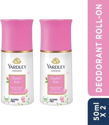 Yardley London English Rose Anti-Perspirant with 48-Hour Active Sweat Protection Deodorant Roll-on  -  For Women(50 ml, Pack of 2)