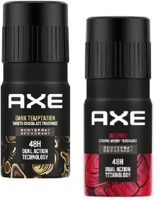 AXE DARK TEMPTATION & INTENSE DEODORANT 150 ML COMBO OF 2 Body Spray  -  For Men(300 ml, Pack of 2)
