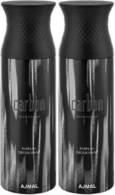 Ajmal Carbon & Carbon Deodorant Spray  -  For Men(400 ml, Pack of 2)