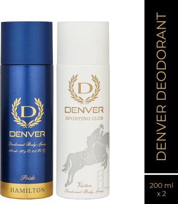DENVER Pride and Victor (Pack of 2) Deodorant Spray  -  For Men(400 ml, Pack of 2)