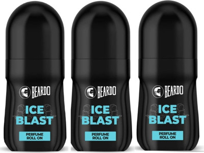 BEARDO Ice Blast Perfume Roll On | Long Lasting Fresh | Menthol, Musk & Woody Deodorant Roll-on  -  For Men & Women(150 ml, Pack of 3)