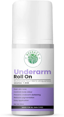 Neuhack 4% AHA UnderArm RollOn with Licorice Fights Body Odor, Armpit Brightening Deo Deodorant Roll-on - For Men & Women(50 g)