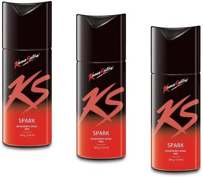 KS SPARK - 150ml - SAP-2001 Deodorant Spray  -  For Men(450 ml, Pack of 3)