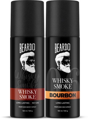 BEARDO Whisky Smoke & Bourbon Body Spray | Long Lasting Deo Sprays Combo Deodorant Deodorant Spray - For Men(270 ml, Pack of 2)
