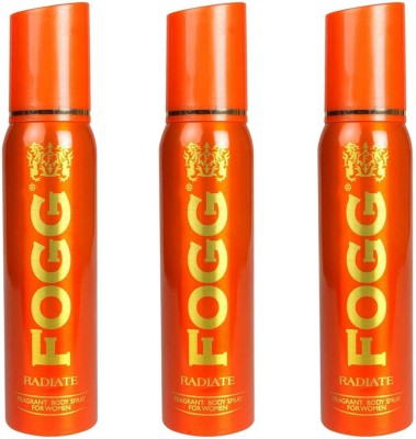 FOGG Radiate long lasting 120ml body spray Set of 3pc Deodorant Spray  -  For Men & Women(360 ml, Pack of 3)