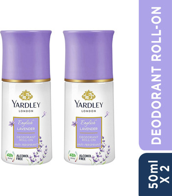 Yardley London English Lavender Anti-Perspirant With 48-Hour Active Sweat Protection Deodorant Roll-on - For Women(50 ml, Pack of 2)