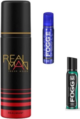 FOGG DEO FRESH MOOD 150ML RELISH+RUSH 25ML POCKET PERFUMES Body Spray  -  For Men & Women(200 ml, Pack of 3)