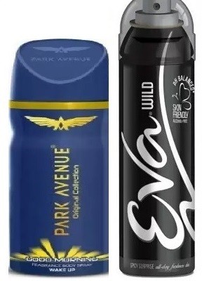 PARK AVENUE good morning 40ml & wild 40ml -Deodorant Spray Body Spray  -  For Men & Women(80 ml, Pack of 2)