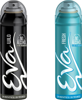 EVA Wild 150 ml + Fresh 150 ml (Pack of 2) Deodorant Spray  -  For Women(300 ml, Pack of 2)