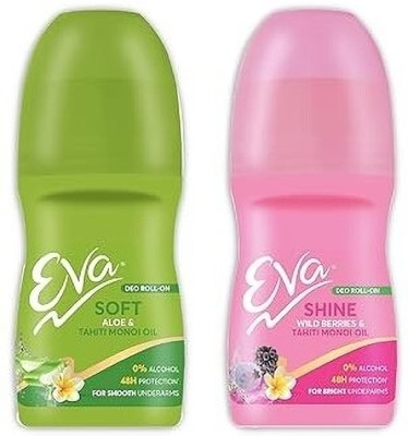 EVA Shine & Soft Roll On Combo|For Bright & Fresh Underarms|Alcohol & Aluminium Free Deodorant Roll-on  -  For Women(100 ml, Pack of 2)