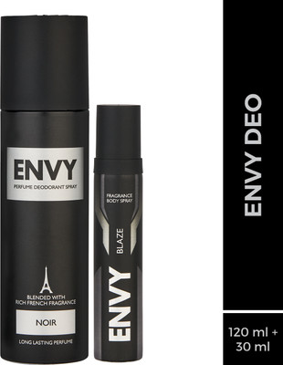 Envy Noir Body Deo 120 ml & Blaze Nano 30 ml Deodorant Spray  -  For Men(150 ml, Pack of 2)