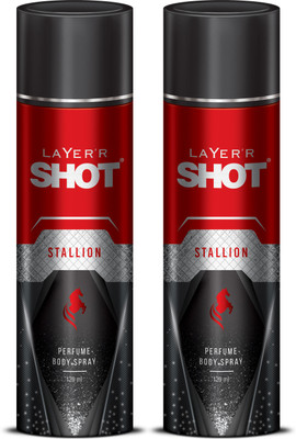 LAYER'R Shot Stallion Deodorant Spray - For Men(240 ml, Pack of 2)