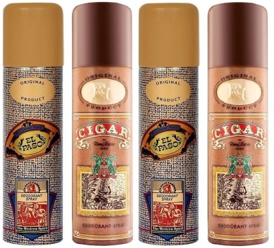 LOMANI EL PASO -2,CIGAR -2 PACK OF 4 Body Spray  -  For Men & Women(800 ml, Pack of 4)