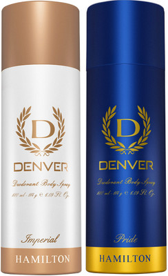 DENVER Pride and Imperial Body Spray  -  For Men(360 ml, Pack of 2)