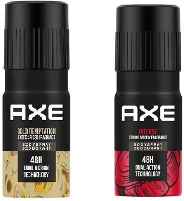 AXE Gold Temptation + Intense deodorant 150 ml pack_2 Deodorant Spray  -  For Men(300 ml, Pack of 2)