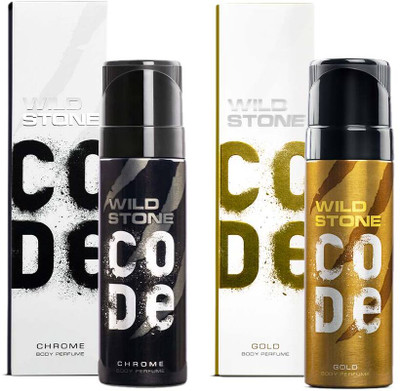 Wild Stone CODE Gold & Chrome Body Perfume for Men (150ml each), No Gas Deodorant, Perfume Body Spray  -  For Men(300 ml, Pack of 2)
